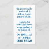 Pay it Forward ランダムアクツオブカインドネス アクアブルー 名刺 (裏面)