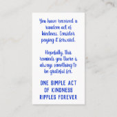 Pay it Forward Gratitude Random Act of Kindness 名刺 (裏面)