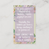 Pay it Forward Random Act Kindness Cute Wildflower 名刺 (裏面)