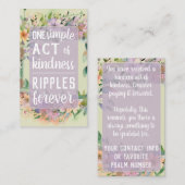 Pay it Forward Random Act Kindness Cute Wildflower 名刺 (正面/裏面)