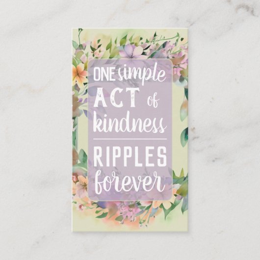 Pay it Forward Random Act Kindness Cute Wildflower 名刺 (正面)
