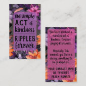 Pay it Forward Random Act Kindness Lily Flowers 名刺 (正面/裏面)