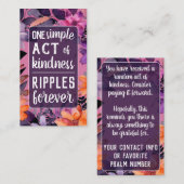 Pay it Forward Random Act Kindness Pink Lilies  名刺 (正面/裏面)