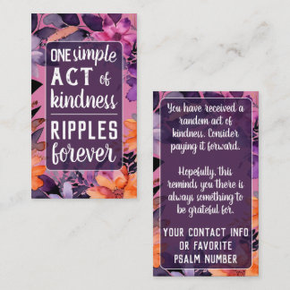Pay it Forward Random Act Kindness Pink Lilies  名刺