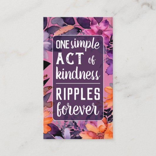 Pay it Forward Random Act Kindness Pink Lilies  名刺 (正面)