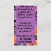 Pay it Forward Random Act Kindness Purple Orange 名刺 (裏面)