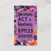 Pay it Forward Random Act Kindness Purple Orange 名刺 (正面)