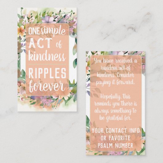 Pay it Forward Random Act Kindness Soft Wildflower 名刺 (正面/裏面)