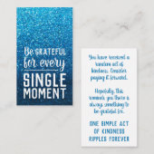 Pay it Forward Random Act of Kindness Aqua Blue 名刺 (正面/裏面)