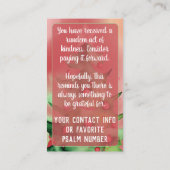 Pay it Forward Random Act of Kindness Christmas 名刺 (裏面)