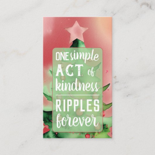 Pay it Forward Random Act of Kindness Christmas 名刺 (正面)