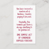 Pay it Forward Random Act of Kindness Gratitude 名刺 (裏面)