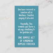 Pay it Forward Random Act of Kindness Homelessness 名刺 (裏面)