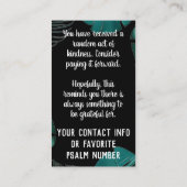 Pay it Forward Random Act of Kindness Jungle 名刺 (裏面)