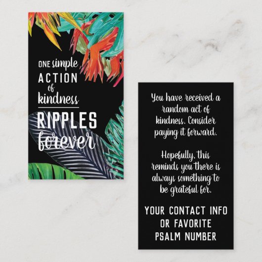 Pay it Forward Random Act of Kindness Paradise 名刺 (正面/裏面)