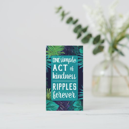 Pay it Forward Random Act of Kindness Teal Blue 名刺 (スタンド正面)