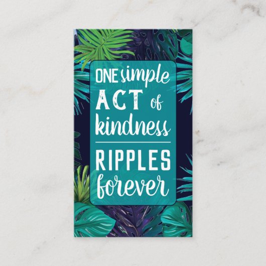 Pay it Forward Random Act of Kindness Teal Blue 名刺 (正面)