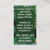 Pay it Forward Random Act of Kindness Tropics 名刺 (裏面)