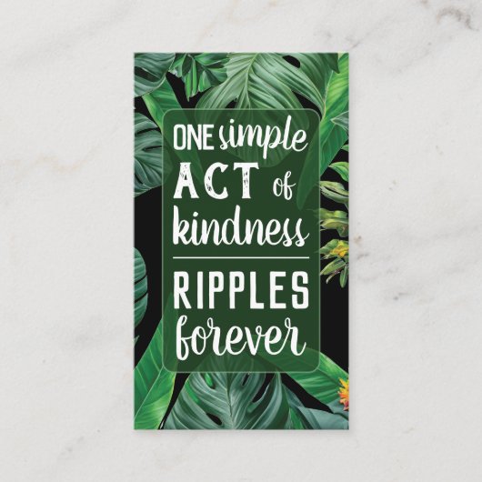 Pay it Forward Random Act of Kindness Tropics 名刺 (正面)