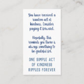 Pay it Forward Random Act of Kindness Winter Birds 名刺 (裏面)