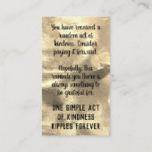 Pay it Forward Random Kindness Act Gratitude Gold 名刺 (裏面)