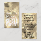 Pay it Forward Random Kindness Act Gratitude Gold 名刺 (正面/裏面)