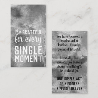 Pay it Forward Random Kindness Gratitude Silver 名刺