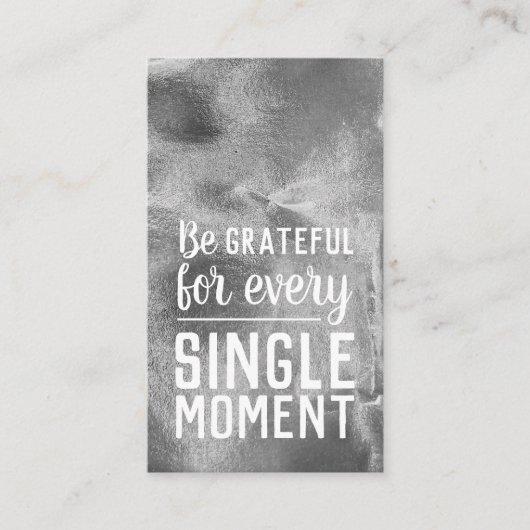 Pay it Forward Random Kindness Gratitude Silver 名刺 (正面)