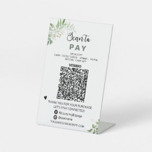 *~* PAY QRコード卓上表テントペデスタルサイン 台座サイン