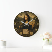 Payday Funny Mona Lisa Gift for Coworkers ラージ壁時計 (ホーム)