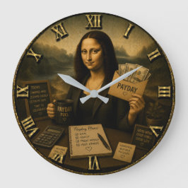 Payday Funny Mona Lisa Gift for Coworkers ラージ壁時計