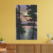 Payette Lake, ID - Evintide on Lake Scene キャンバスプリント (インサイチュ (リビング))