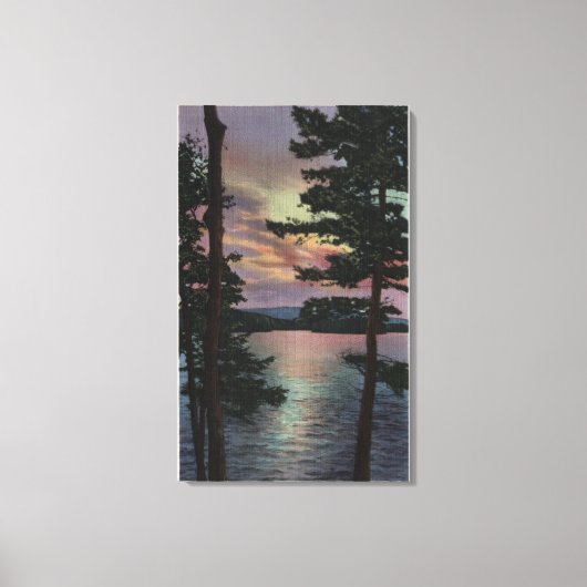 Payette Lake, ID - Evintide on Lake Scene キャンバスプリント (正面)