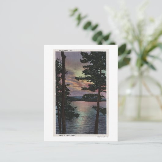 Payette Lake, ID - Evintide on Lake Scene ポストカード (スタンド正面)