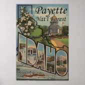Payette Nat'l Forest, Idaho - Large Letter Scene ポスター (正面)