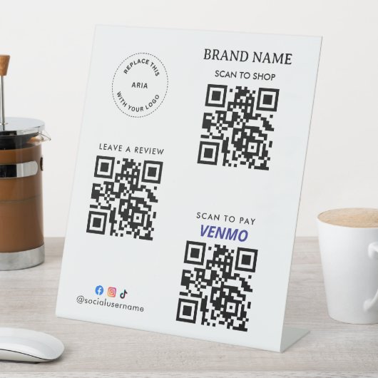 Payment | Company Logo,Website All in One Qr Code 台座サイン (インサイチュ)