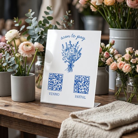PAYMENT QR CODE 花屋さん 花農家の市場 台座サイン