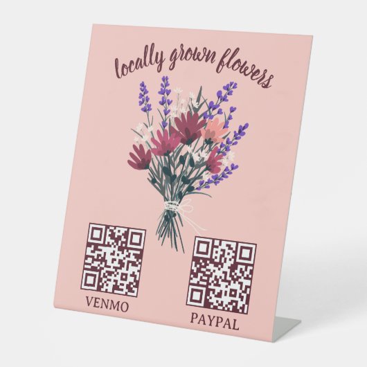 PAYMENT QR CODE 花屋 フラワー ファーマーズマーケット 台座サイン (正面)
