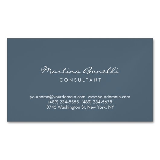 Payneのグレーカラーミニマリストスクリプト名刺 マグネット名刺 (正面)