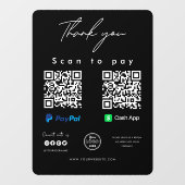 PaypalキャッシュアプリQRコードありがとうありがとう ウィンドウサイン (シート)