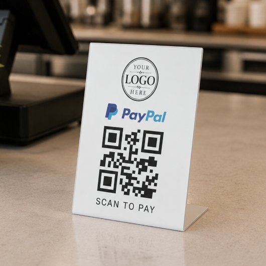 Paypalスキャンで支払うテーブルディスプレイ 台座サイン