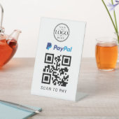 Paypalスキャンで支払うテーブルディスプレイ 台座サイン (インサイチュ)