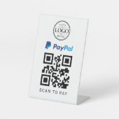 Paypalスキャンで支払うテーブルディスプレイ 台座サイン (正面)