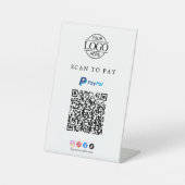 PayPal スキャン決済 ビジネス ロゴ QRコード 据置型 台座サイン (正面)