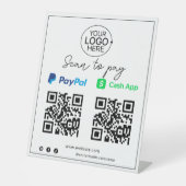 PayPal Cash App非接触型モバイル決済スクリプト 台座サイン (正面)