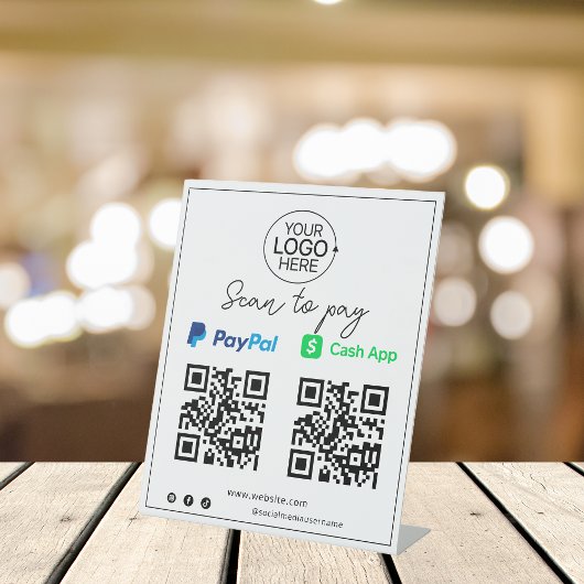 PayPal Cash App非接触型モバイル決済スクリプト 台座サイン