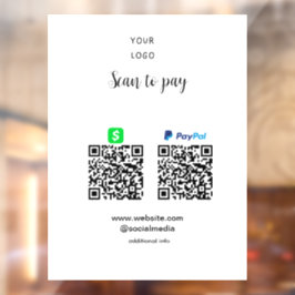 PayPal Cash App スキャンして支払うQRコードにビジネス名を追加 ウィンドウサイン