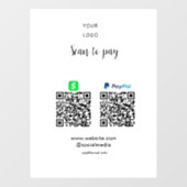 PayPal Cash App スキャンして支払うQRコードに事業者名を追加 ウィンドウサイン (シート)