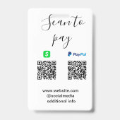 PayPal Cash App 支払い用QRコードにビジネス名を追加 バッジ (裏面)