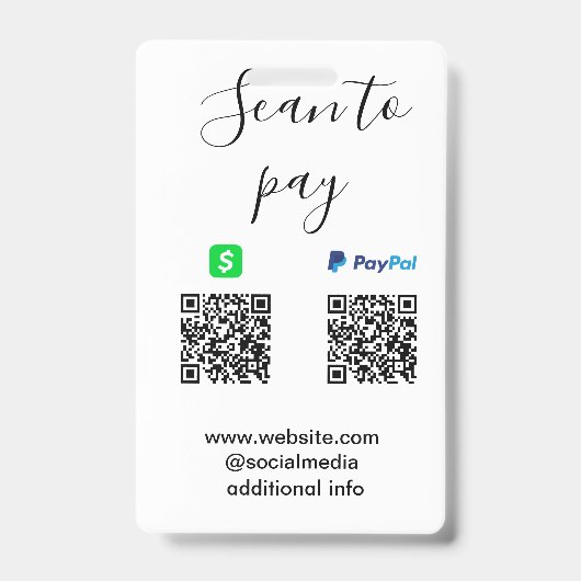 PayPal Cash App 支払い用QRコードにビジネス名を追加 バッジ (正面)